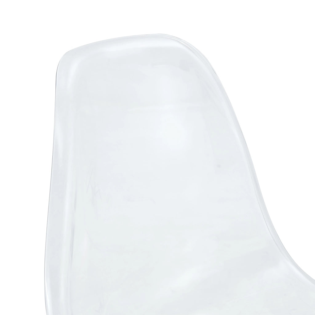 Set di 2 sgabelli da bar con schienale trasparente in metallo e plastica nero e trasparente