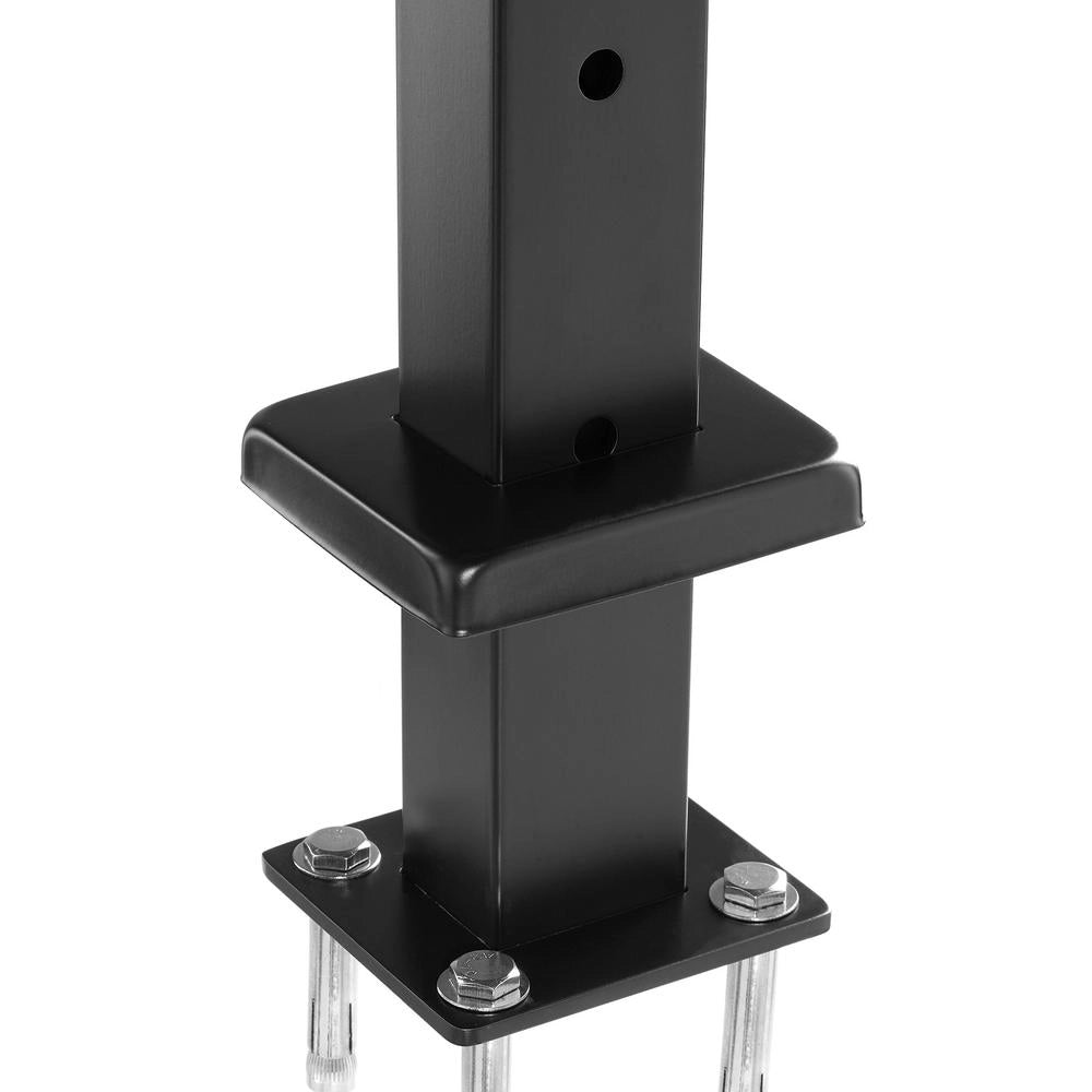 Set di ringhiera 4 pz, palo per balaustrata in acciaio inox nero, HR-003G, 12 buche, 1067x108x68 mm, facile da installare, per balcone e giardino