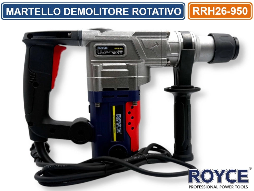 MARTELLO ROTATIVO DEMOLITORE PERCUSSIONE TASSELLATORE 950 WATT SDS PLUS FORO RRH26 4250BPM