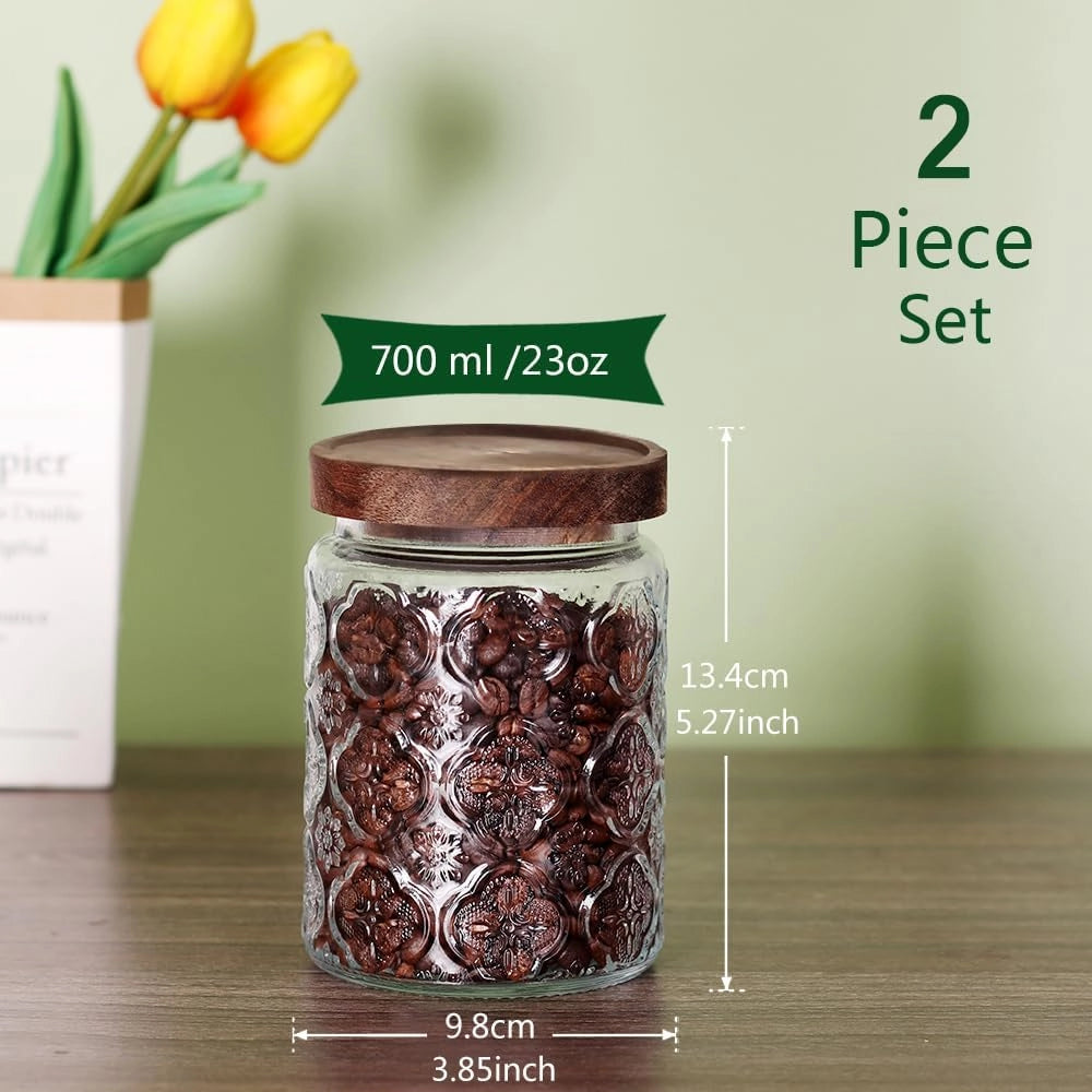 Set da 2 contenitori ermetici con coperchio in bambù