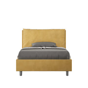 Letto una piazza e mezza rivestito in Microfibra con cuscini xl 120x190 Con Rete Antea Large Ocra