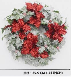 Coroncina con pungitopo rosso cm17h35