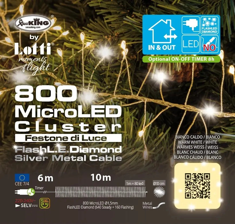 Catena festone cluster 10m 800m.led