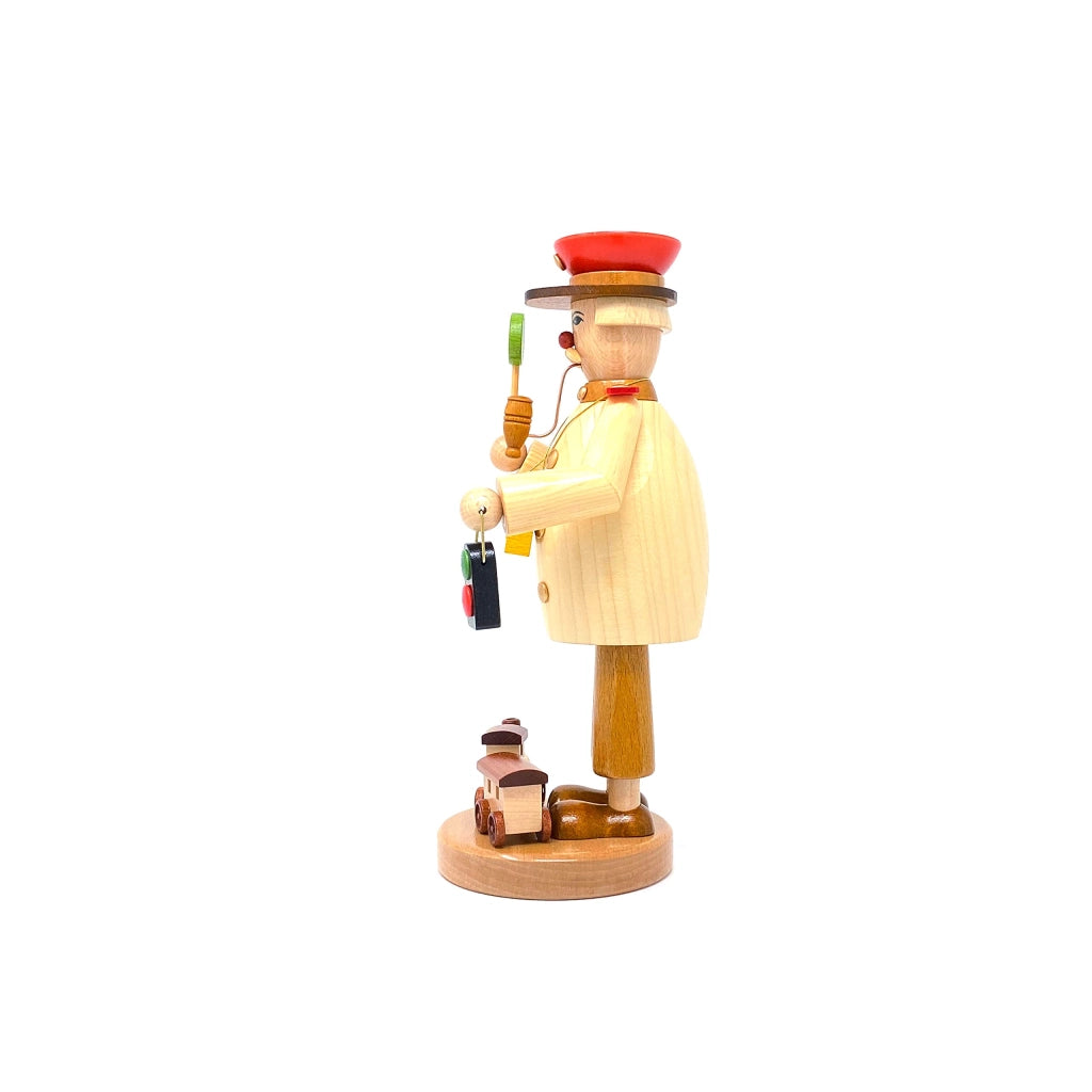 "Räuchermännchen" (figurina decorativa a forma di omino), tema: treno, altezza 25 cm, realizzata a mano con legno massello, motivo: natura
