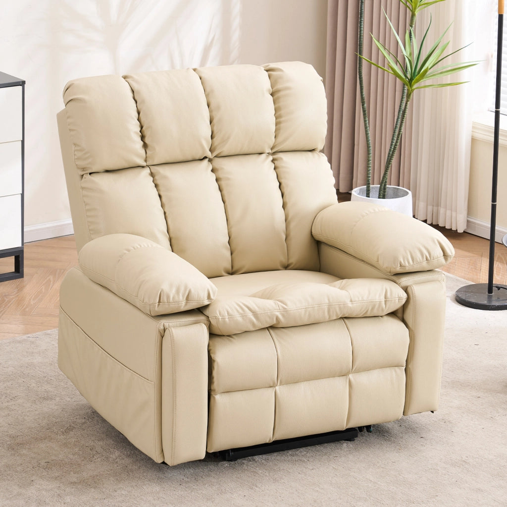 Poltrona relax elettrica IVMEU beige 109¡Á107¡Á109 cm con alzata assistita, massaggio e riscaldamento lombare