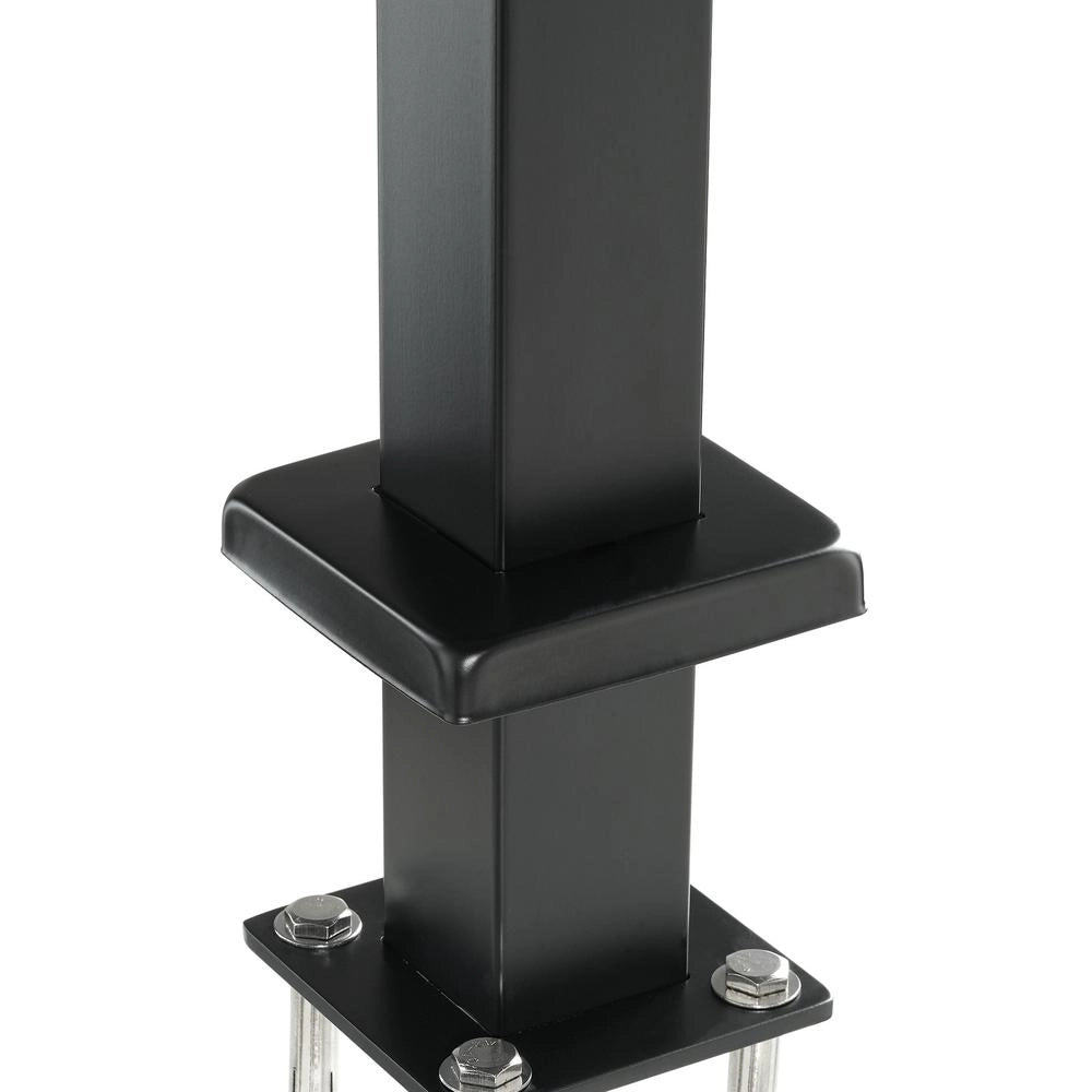 Palo per Ringhiera 106,7cm in Acciaio Inox Nero Montante Pavimento per Balaustra Scale Rampa Robusto Facile da Montare