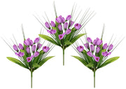 "Crocus artificiali, verde, 25 cm, set da 3, decorazione primaverile."