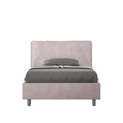 Letto una piazza e mezza rivestito in Microfibra con cuscini xl 110x190 Con Rete Antea Large Glicine