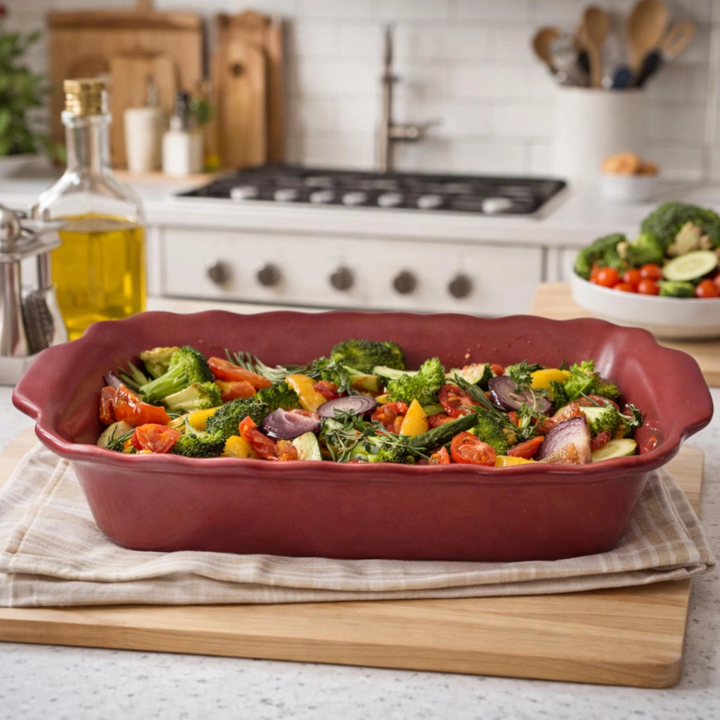 Terrina rettangolare in Vetroceramica, adatta al forno, capacità 1,4 litri, colore verde