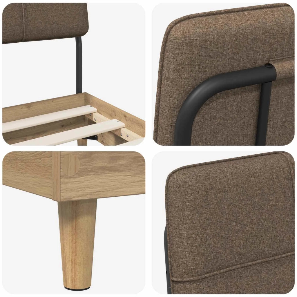 Letto singolo con testiera Rovere Artisan e Tortora 8003452