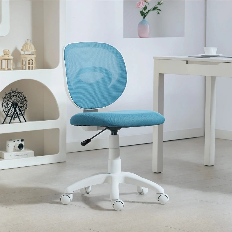 Sedia da ufficio ergonomica con altezza regolabile in plastica blu