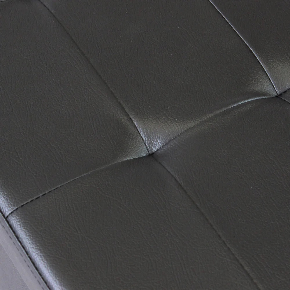 Pouf Contenitore Rettangolare in Ecopelle Harris Nero