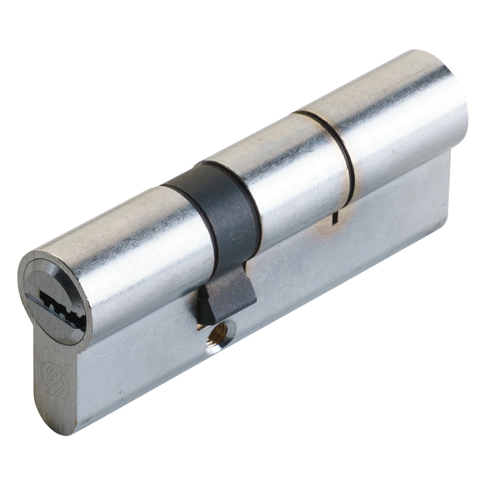 CILINDRO PROFILATO DOPPIO SERIE 'K2' mm 35+10+45 = 90 (40+50) cromo satinato