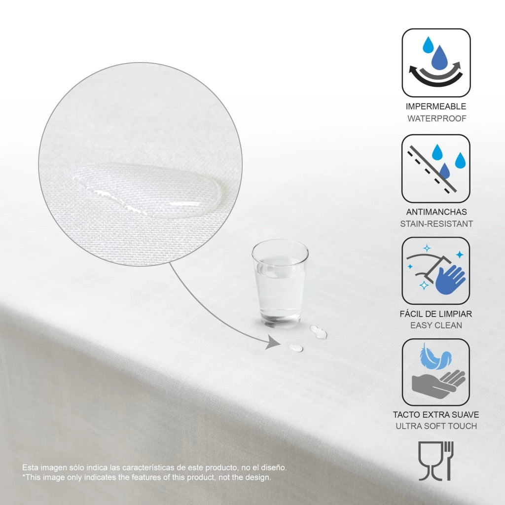 Tavolino rettangolare, dimensioni 220x140 cm, impermeabile e resistente alle macchie
