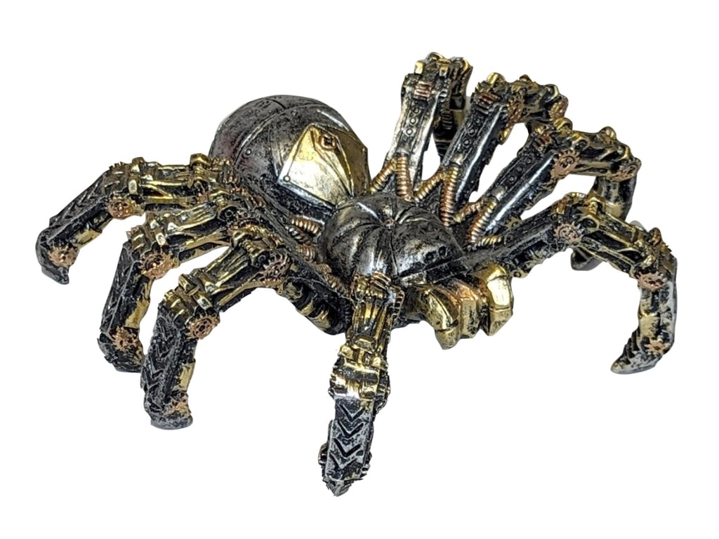 "Tarantola Steampunk", statuetta in resina, dipinta a mano, 15,5 cm