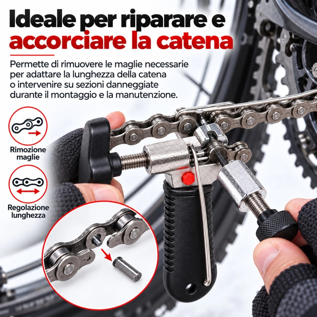 Smagliacatena Bici Acciaio per Catene 7 8 9 10 Velocità MTB Strada 94285