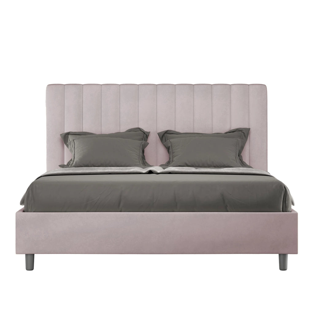 Letto una Piazza e Mezza Imbottito in Microfibra 120x210 Con Rete Agueda Glicine