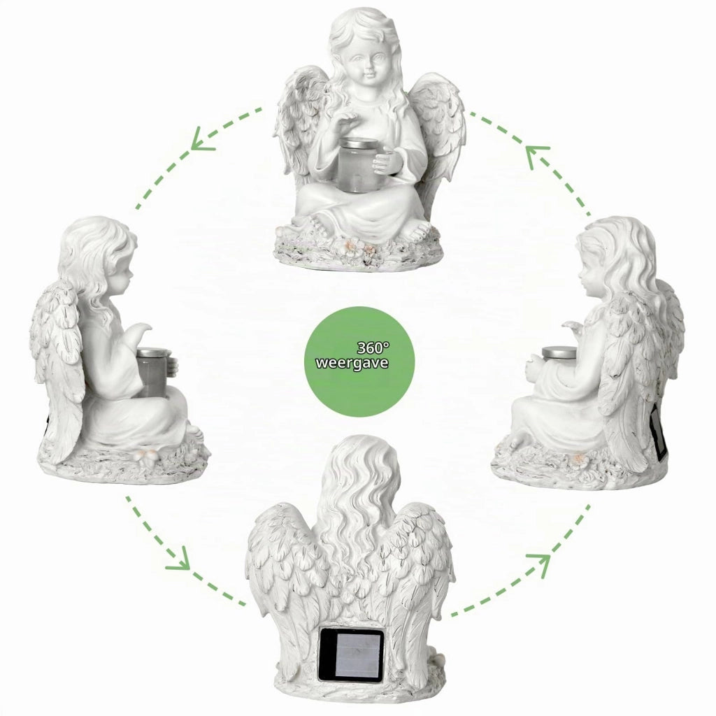 Angelo custode solare con luce LED, resistente alle intemperie, 20 cm