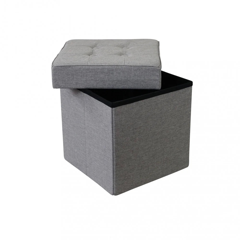 Pouf contenitore in stoffa Grigio