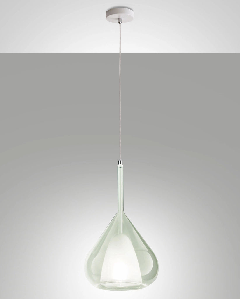 Lampada Sospensione Lila Fabas Luce Ø250mm Vetro Borosilicato Verde
