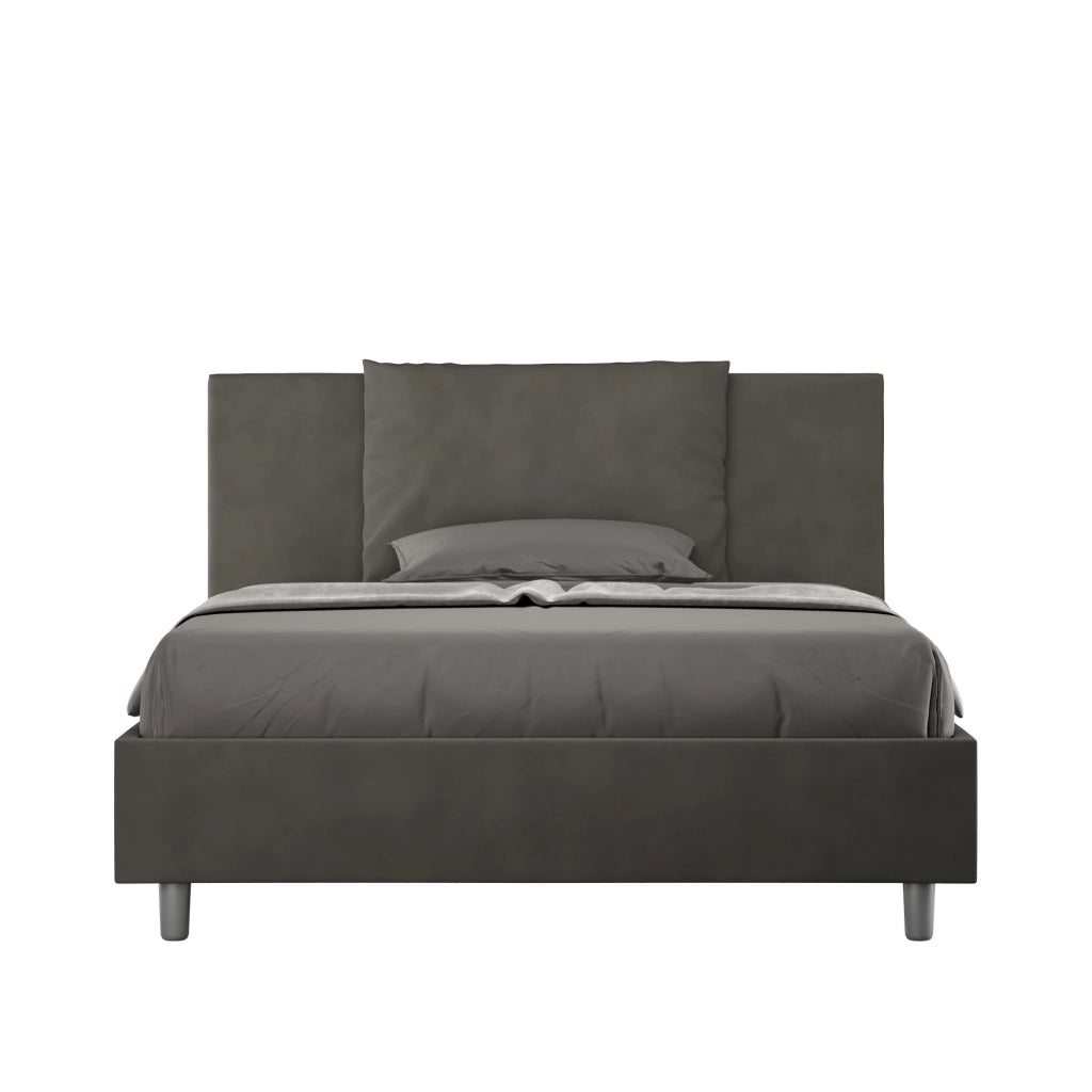 Letto una Piazza e Mezza Imbottito in Microfibra 110x200 Senza Rete Antea Grigio