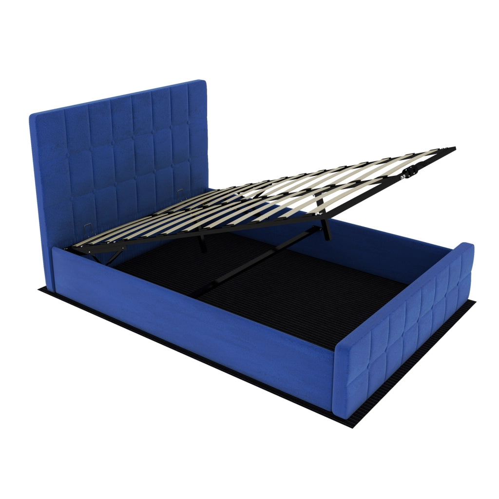 Letto 140x200 cm con testiera blu