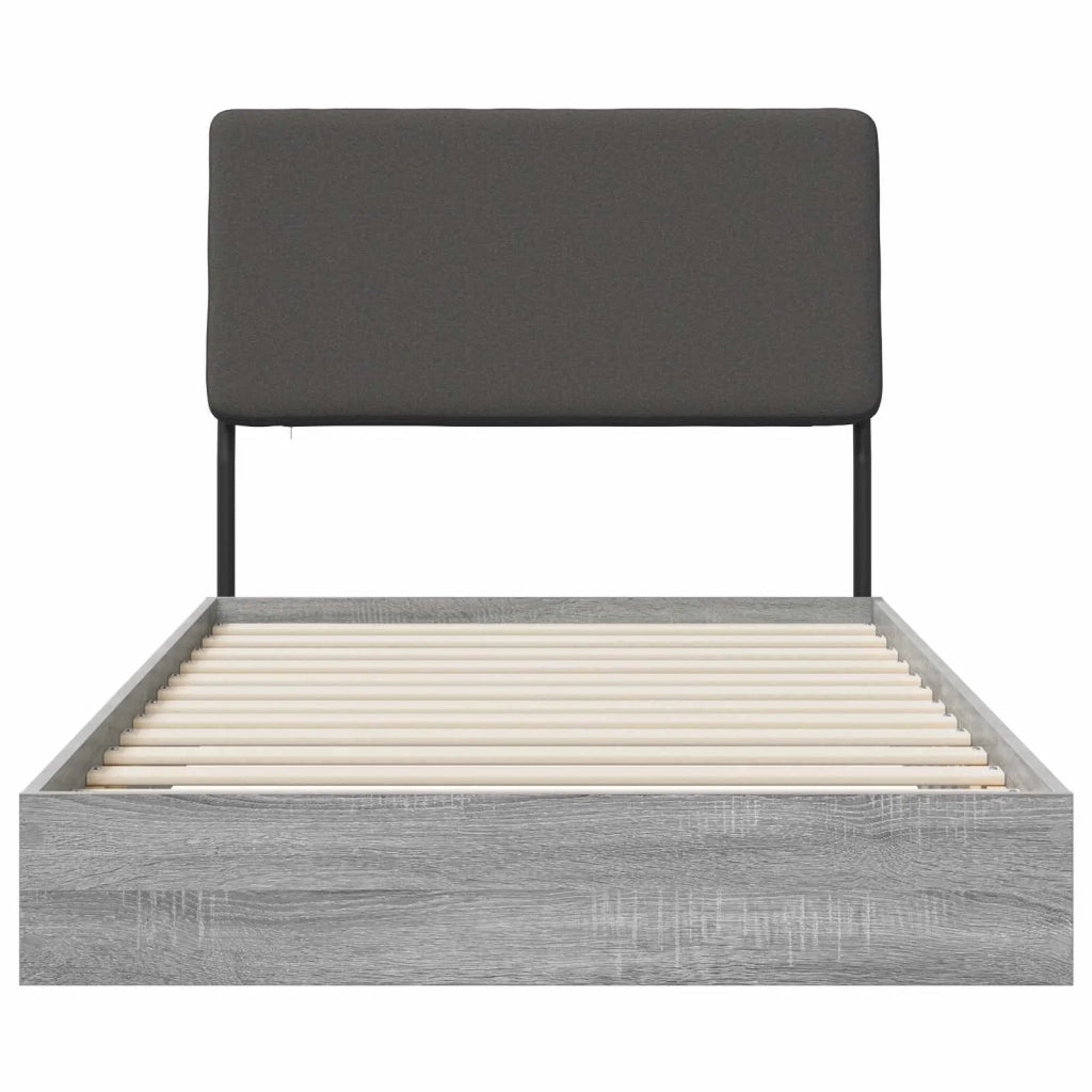 Letto singolo con testiera Sonoma grigio 75 x 190 cm 8001530