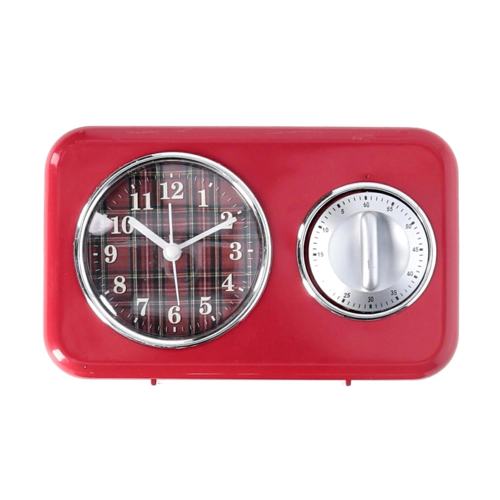 Orologio plastica con timer rosso cm 17x5x10