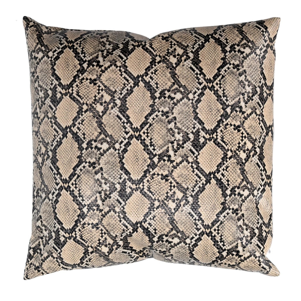 Cuscino ecopelle marrone quadro cm 38x38