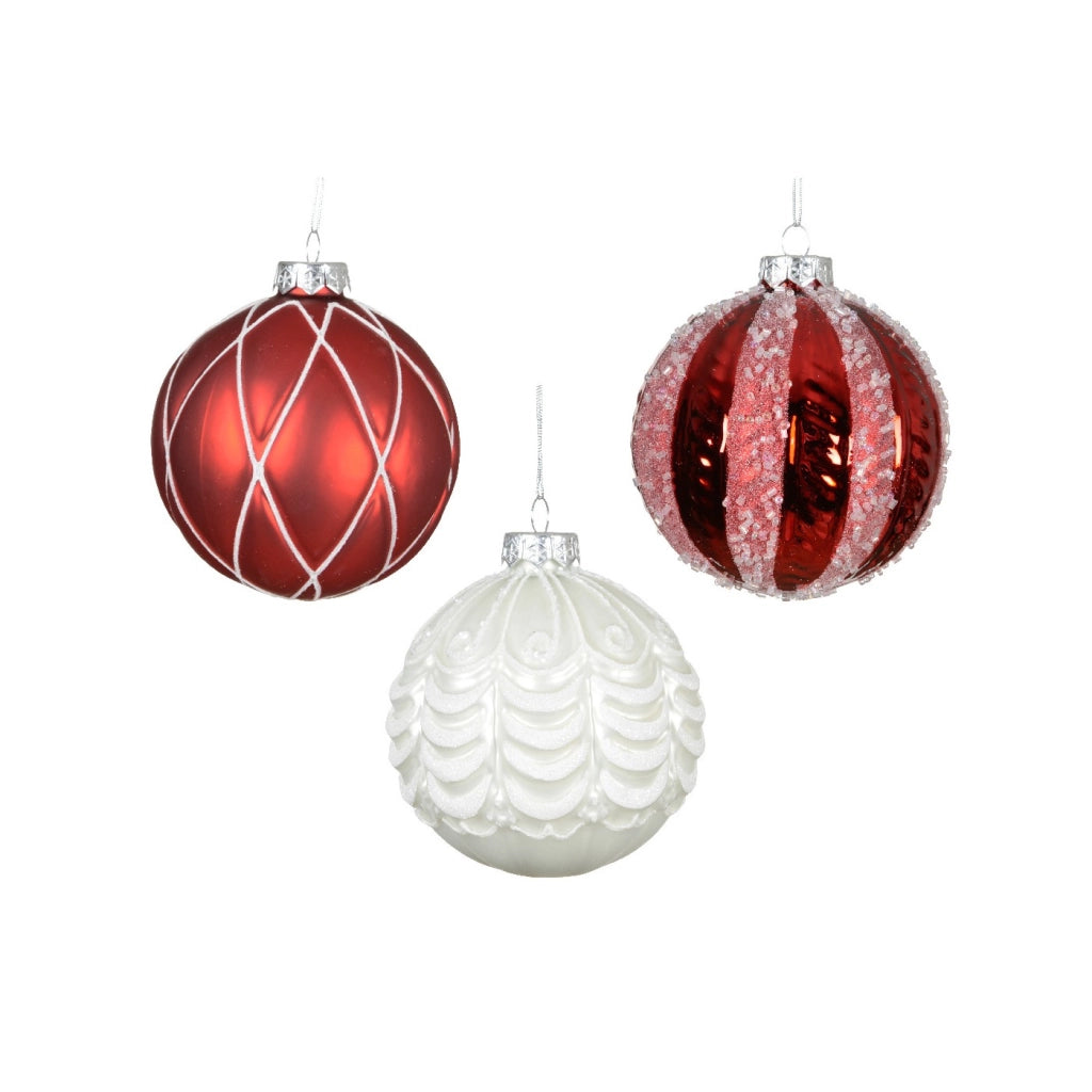 Pallina vt opaco - glitter lucido ass d10cm rosso