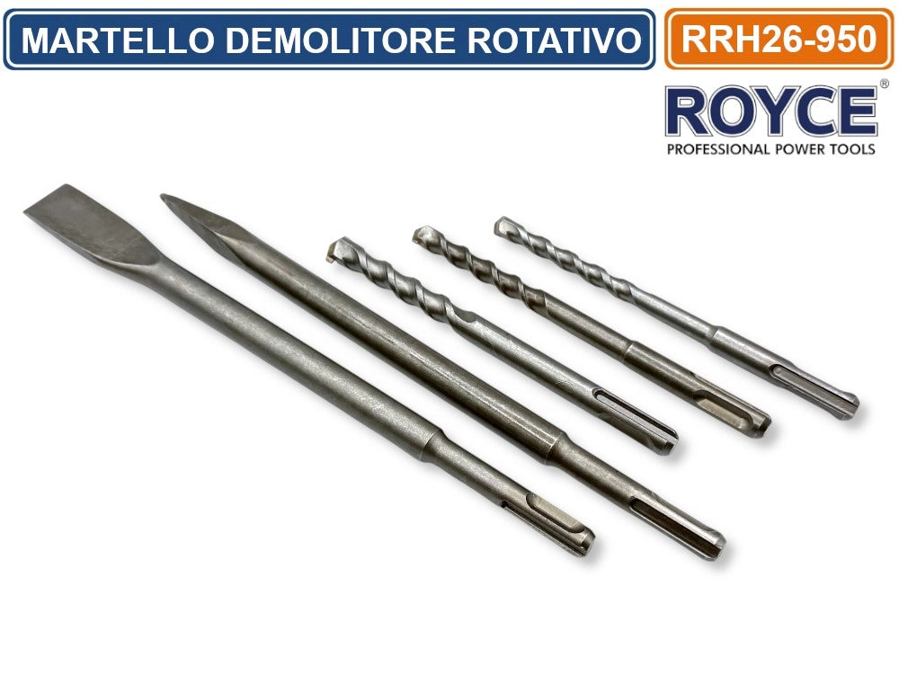 MARTELLO ROTATIVO DEMOLITORE PERCUSSIONE TASSELLATORE 950 WATT SDS PLUS FORO RRH26 4250BPM