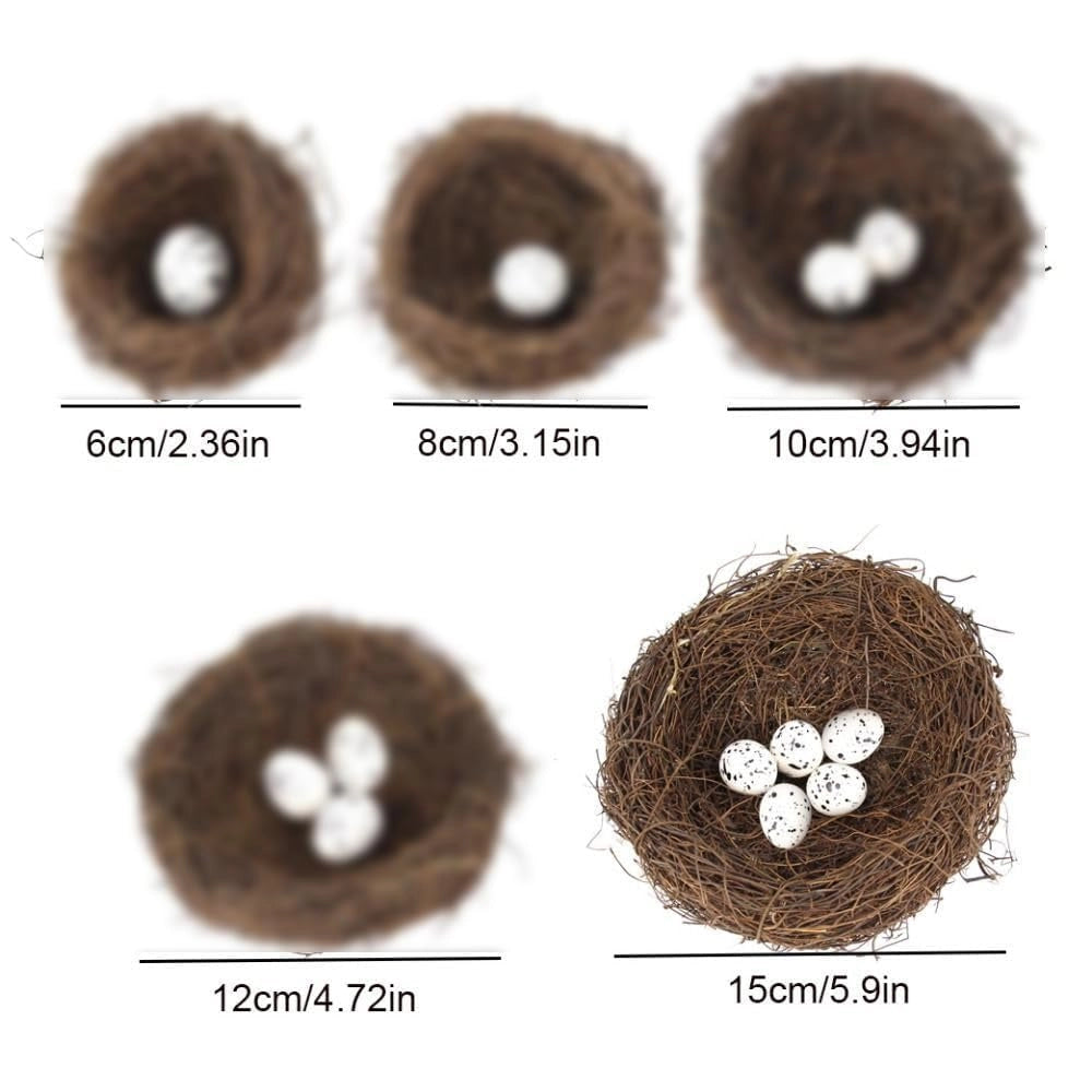 Nido artificiale per uccelli, con 5 uova in schiuma, 15 cm