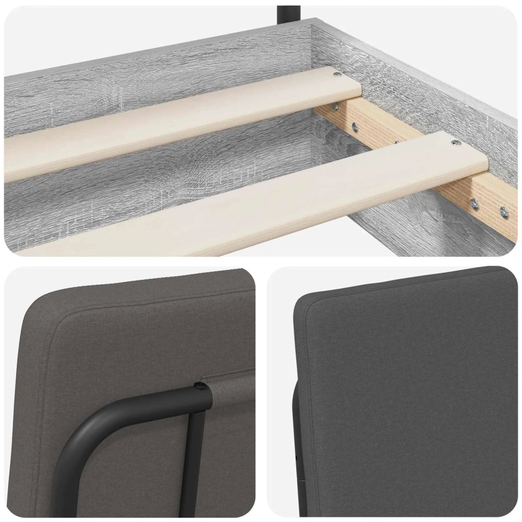 Letto singolo con testiera Sonoma grigio 75 x 190 cm 8001530