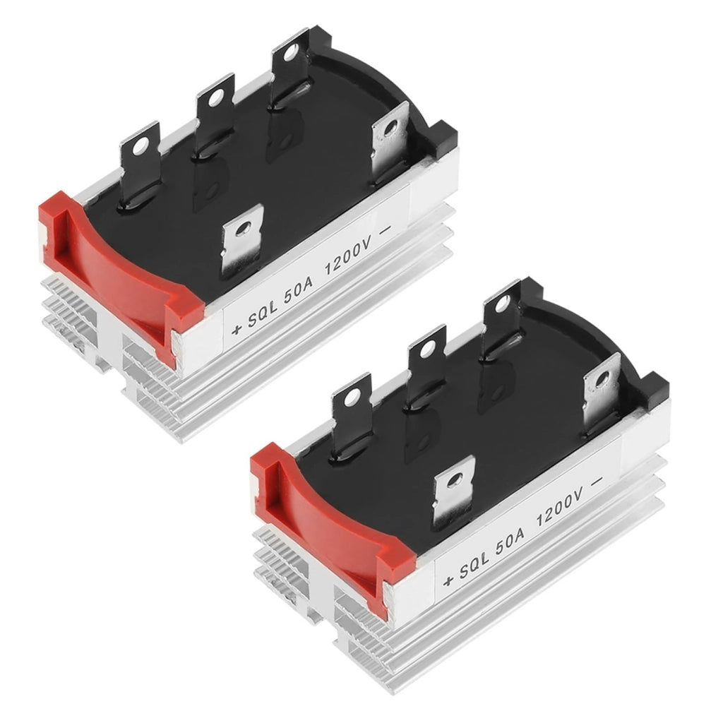 Raddrizzatore a ponte, 50A, 1200V, 3 fasi, alluminio, confezione da 2 pezzi