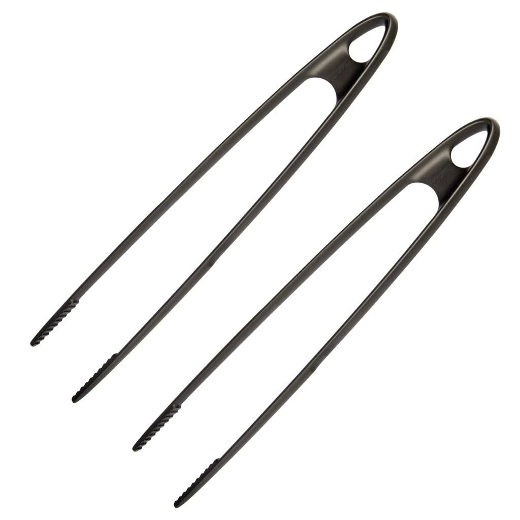 Set da 2 pinze da cucina, in plastica, lunghezza 29 cm, colore nero