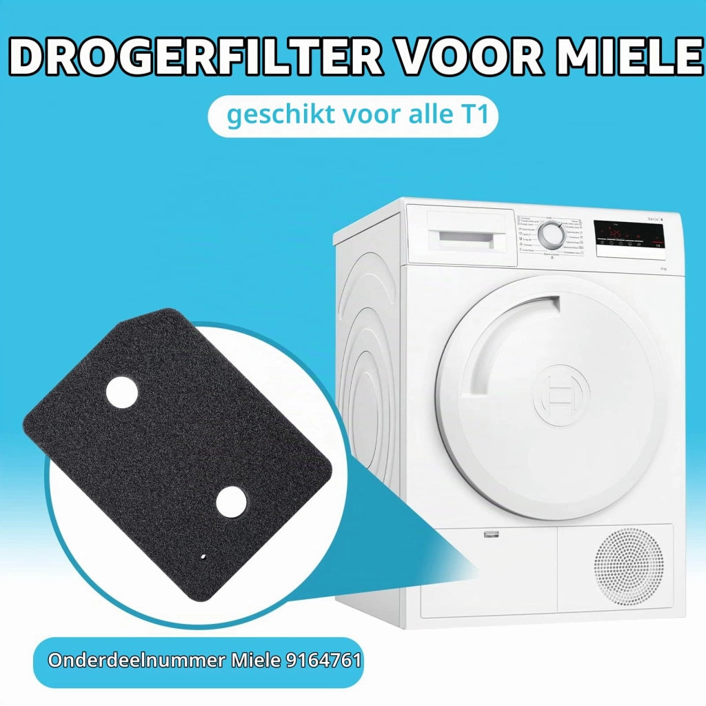 Confezione da 2 filtri per asciugatrice Miele serie T, dimensioni 207x157x30 mm