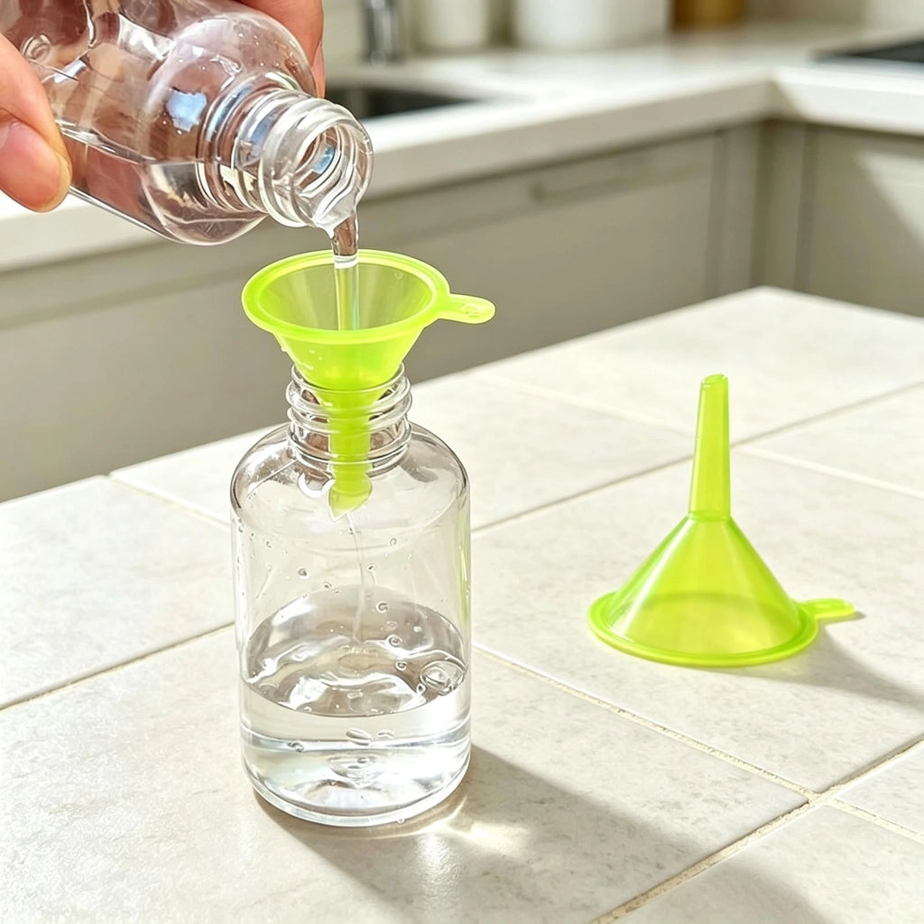 8 pezzi piccoli imbuti in plastica per oli, polveri e spezie