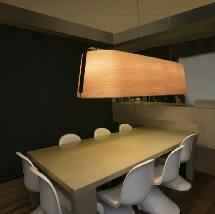 STOOD Lampada sospensione nera et legno