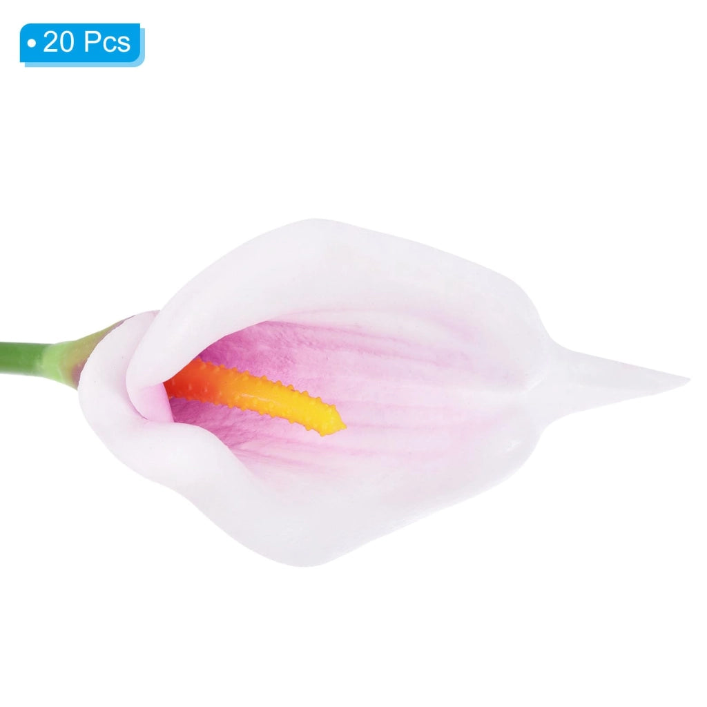 Calla artificiali, 20 pezzi, 33 cm, color lilla e bianco