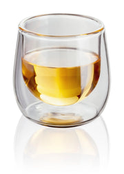 Bicchiere a doppia parete, capacità 75 ml, set da 2, trasparente