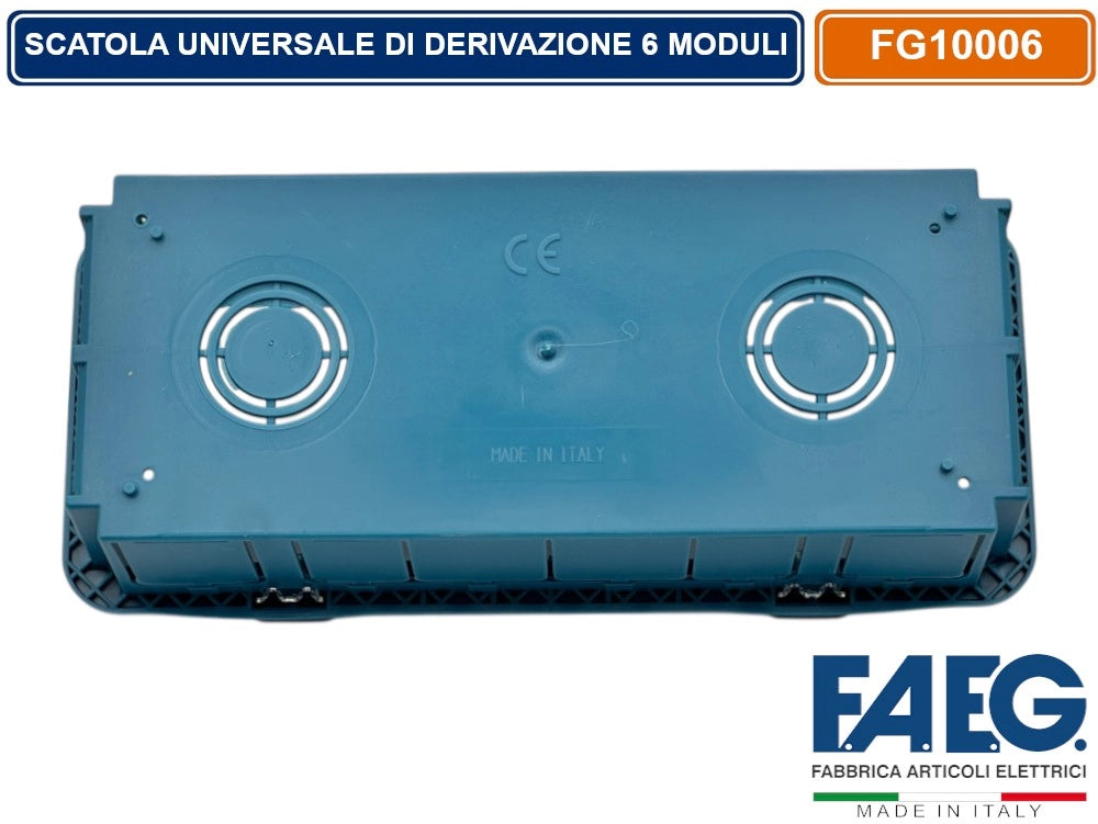 CASSETTA COMBINATA DA INCASSO MURO 6 POSTI MODELLO MAGNUM CON INSERTI IN FERRO ZINCATO FAEG FG10006