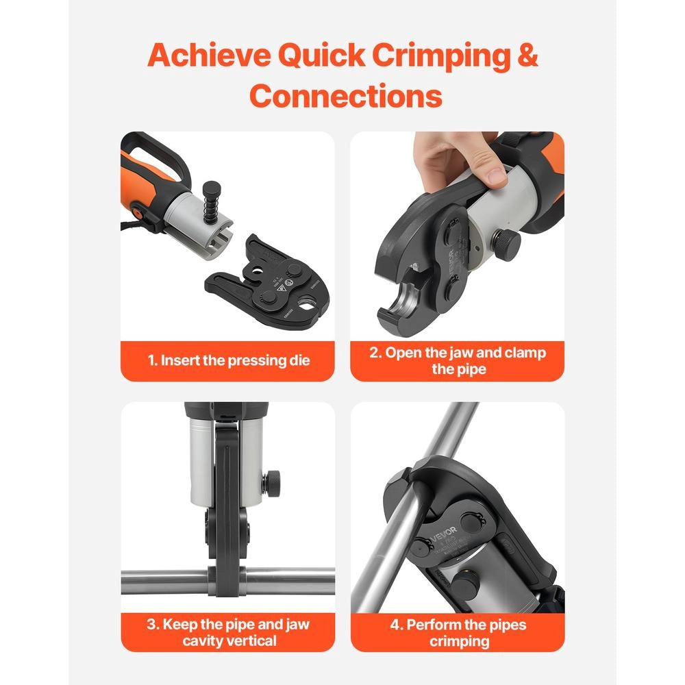 Ganascia di pressatura V22 da 22 mm per tubi in acciaio inossidabile a V, pinza crimpatura in acciaio cementato robusta per officina