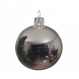 Box 4 Palline Vt Argento Lucido D. 10 Cm