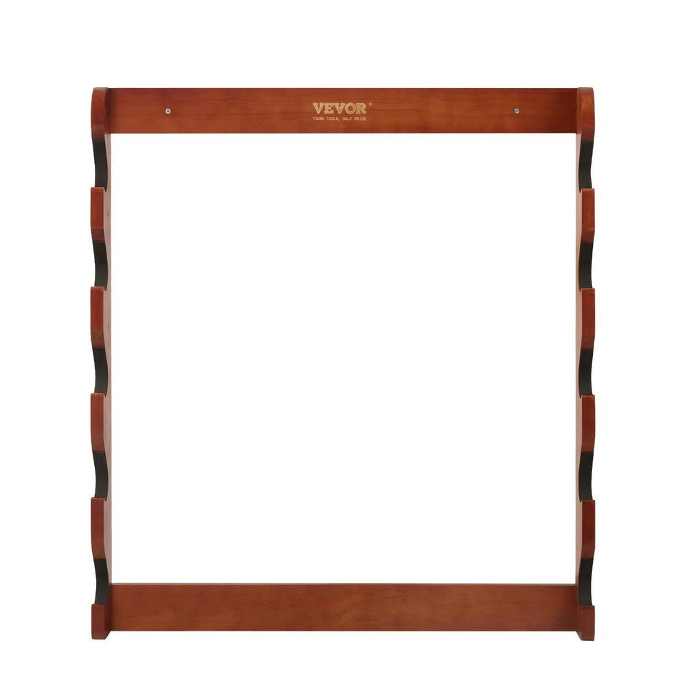 Supporto a Parete WZ002 a 5 Posti in Legno di Pino Massello Rosso Chiaro, Rastrelliera Robusta da Muro, Portata 60 kg