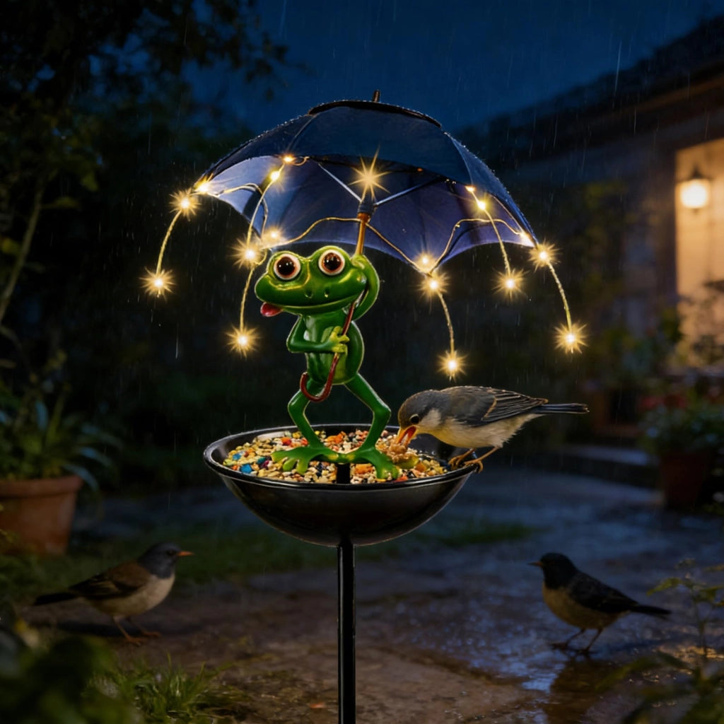 Casetta per uccelli a forma di rospo, verde, ideale per terrazza e giardino