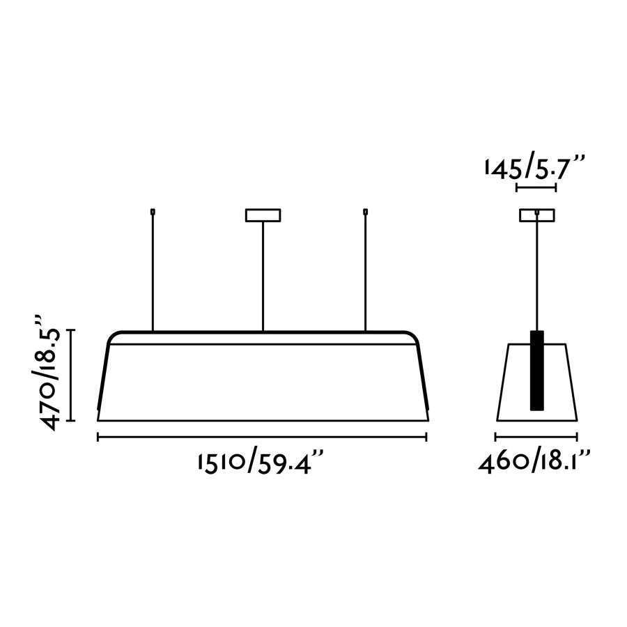 STOOD Lampada sospensione nera et legno
