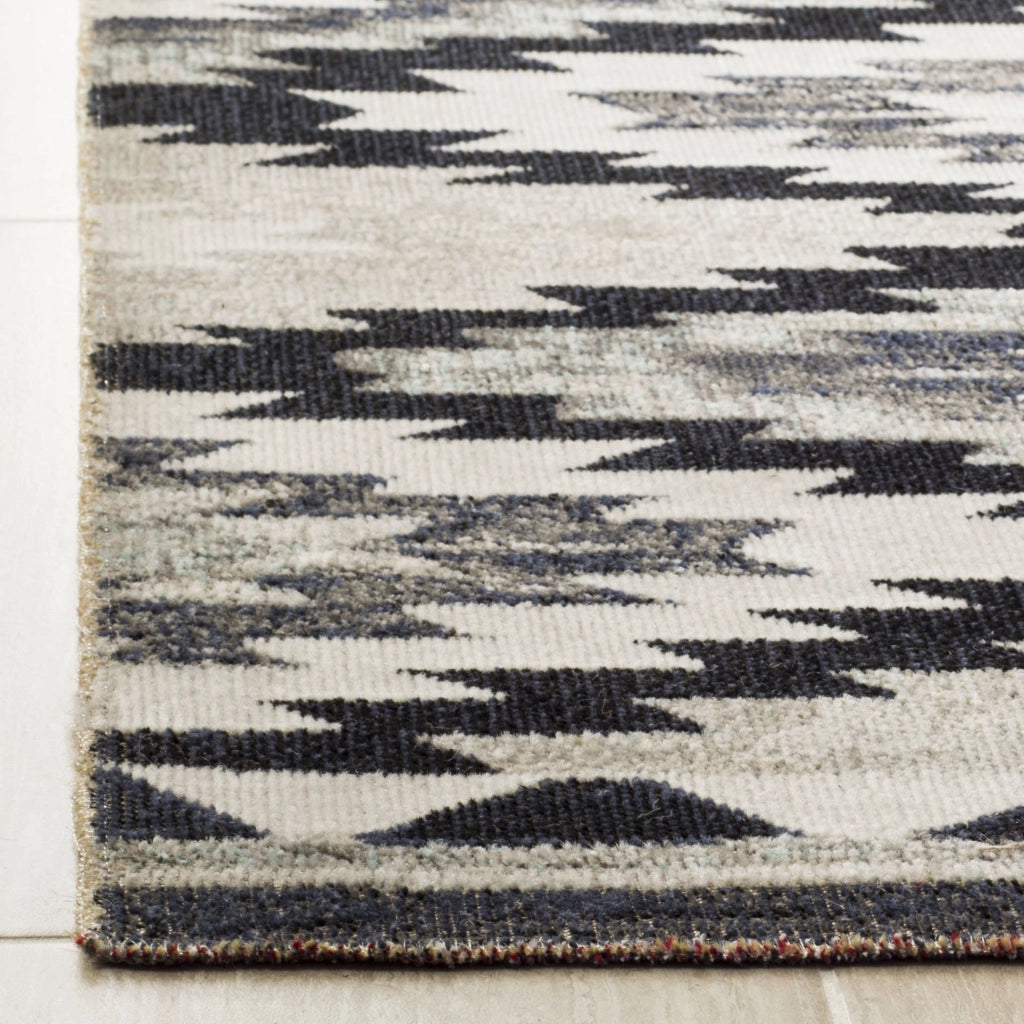 Tappeto boho, a pelo corto, grigio/nero, 122x183 cm