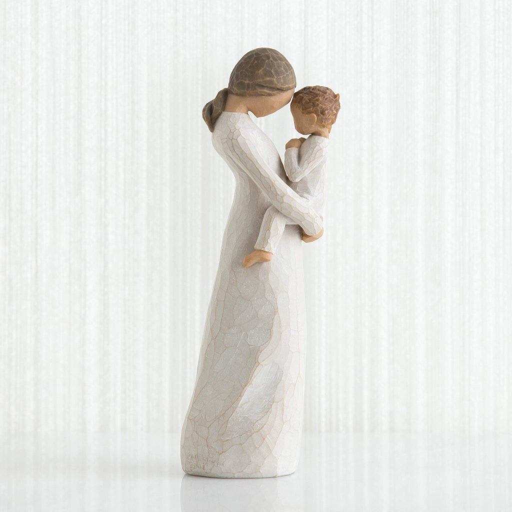 "Figur Tenderness", 20 cm, dipinta a mano, resina, rappresentazione di una madre e un bambino