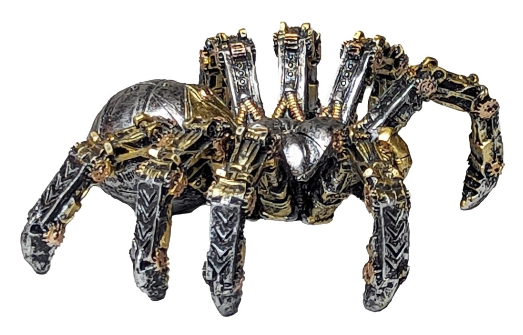 "Tarantola Steampunk", statuetta in resina, dipinta a mano, 15,5 cm