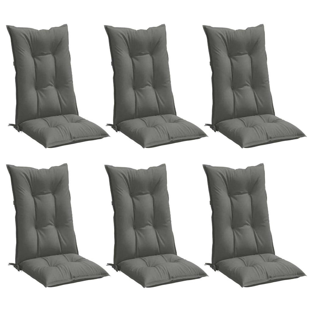 Cuscini Sedia Schiena Alta 6 Grigio Mélange 120x50x7 Tessuto 4002351